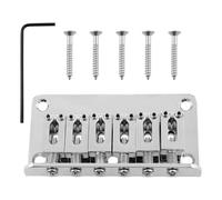 AYLIFU Hard Tail Bridge Electric Guitar Bridge Telecaster Bridge Chrome 78 × 42mm/3.07 × 1.65inch For 6-string Guitar Tailpiece Fixed Bridge Hard Tail Saddle Bridge Guitar Part 1pcs