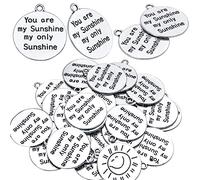 Aylifu Inspirational Words Charms, 30pcs Lettering Saying Pendants Engraved Message Charms Beads Craft Supplies Jewelry Findings for DIY Necklace Bracelet, Alloy, No Gemstone