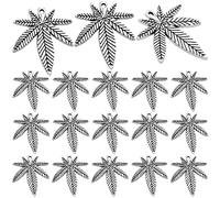 Aylifu Maple Leaves Charms Tibetan Alloy Marijuana Leaf Charm Medical Pot Cannabis Tree Leaves Pendant Charms for DIY Earring Bracelet Necklace Jewelry Making, 25 mm x 24 mm x 1.5 mm, Alloy, alloy
