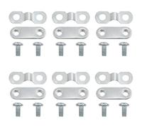 AYLIFU Stainless Steel Leg Fixing Clamp Bicycle Mudguard Leg Fixing Plate Bike Fender Parts with Slotted Plate Screws Silver for Fixed Bicycle Road Car Fender Support Bar 6 Sets