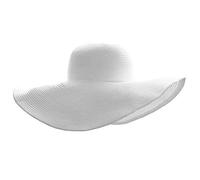 Ayliss Women Floppy Derby Hat Wide Large Brim Beach Straw Sun Cap,White