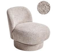 Beliani Swivel Armchair Aylo Boucle Taupe