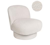 Beliani Swivel Armchair AYLO Boucle Off-White, White