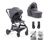 Aylo Baby Stroller with Carrycot in Dark Slate - Foldable Baby to Toddler Pushchair from Birth to 4 Years (22Kg) - Folds with seat on and Features a 5-Point Safety Harness - 2X Rain Covers Included