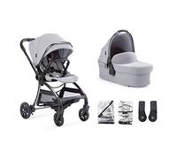 Aylo Baby Stroller with Carrycot in Pebble Grey - Foldable Baby to Toddler Pushchair from Birth to 4 Years (22Kg) - Folds with seat on and Features a 5-Point Safety Harness - 2X Rain Covers Included