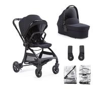 Aylo Baby Stroller with Carrycot in Rich Black - Foldable Baby to Toddler Pushchair from Birth to 4 Years (22Kg) - Folds with seat on and Features a 5-Point Safety Harness - 2X Rain Covers Included