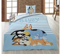 Aymax Bluey Reversible Bed Linen Set 135 x 200 cm Family Bingo Bandit Chilli 100% Cotton