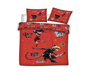 Aymax Ladybug et Chat Noir - Rouge - 140 cm x 200 cm