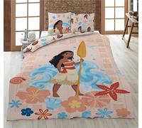 Aymax Moana Flowers Single Bed Linen Set, Reversible Duvet Cover 140 x 200 cm + Pillowcase 65 x 65 cm, Polycotton
