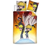 Aymax Naruto and Minato Bedding Set, Duvet Cover 140 x 200 cm + Pillowcase 63 x 63 cm, 100% Microfibre