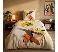 Aymax Naruto Single Bedding Set, Duvet Cover 140 x 200 cm and Pillowcase 65 x 65 cm, Reversible