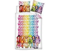 Rainbow High Reversible Single Bedding Set, Duvet Cover 140 x 200 cm + Pillowcase 65 x 65 cm, Polycotton