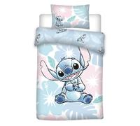 aymax Stitch Flowers Single Baby Bedding Set, Duvet Cover 100 x 140 cm + Pillowcase 40 x 60 cm, 100% Cotton