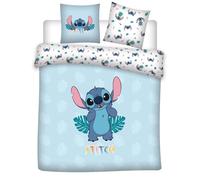 Aymax Stitch Leaves Double Bedding Set, Reversible Double Duvet Cover 200 x 200 cm + 2 Pillowcases 65 x 65 cm, Polycotton