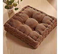 AYMAYA Comfortable Meditation Padded Thick Floor Cushion,Armchair Garden Seat Sofa Pad,Cushion Seat Pad,Tatami Pillow Pearl Cotton Quilted Booster Seat Pad,For Indoor Outdoor-Coffee color 55x55cm