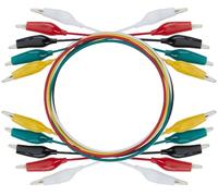 AYMBH 10PCS 50cm Double-Ended Alligator Clips Test Leads Insulated PVC Crocodile Clips in 5 Multi-Colours for Electrical Testing Multimeters, Circuit Troubleshooting and Digital Experiments 5 Coloured