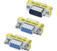 AYMBH 3 PCS DB9 Pin Serial Port Adapter Connector Set - Male to Male, Female to Female, Male to Female Gender Changers, RS232 9 Pin Data Transfer Coupler - Compact, Shielded, Universal Compatibility