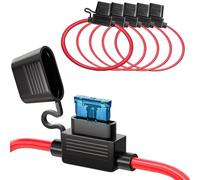 AYMBH 5PCS Inline Fuse Holder Standard 12 AWG Waterproof Fuse Holder with 30A Blade Fuses Durable Copper Wire for 12V/24V Cars Trucks Motorcycles Boats Easy Plug & Play Install All Weather Protection