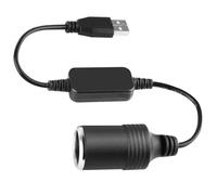 AYMBH 5V USB to 12V Car Cigarette Lighter Socket Converter Cable - Male to Female Adapter Cord 8W Max - Power Dash Cam, E-Dog, GPS, Auto Electronics from Power Bank