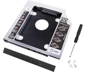 AYMBH DM DW127 12.7mm SATA 3.0 HDD SSD Caddy Adapter for Laptop Optical Drive Bay - 2.5” Hard Drive Enclosure, DVD Replacement Case Compatible with ACER, ASUS, DELL, HP, LENOVO, TOSHIBA, SONY