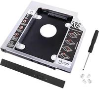 AYMBH DM DW95 9.5mm SATA 3.0 HDD SSD Caddy Adapter for Laptop Optical Drive Bay - 2.5” Hard Drive Enclosure, DVD Replacement Case Compatible with ACER, ASUS, DELL, HP, LENOVO, TOSHIBA, SONY