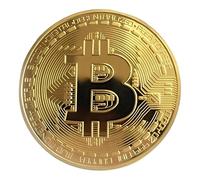 AYMBH Gold Plated Bitcoin Coin Collectable Antique with Protective Case - Physical BTC Art Coin for Crypto Enthusiasts, Men, Gifts, Home Decor, Birthday, Display, Memorabilia
