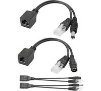 AYMBH PoE Adapter Injector & Splitter Kit, Passive, Ethernet 5V 12V 24V 48V, RJ45 for Surveillance Cameras, VoIP Phones, CCTV IP Cameras, Access Points Power 30W PoE, IEEE802.3af/at Standard (1 Pair)