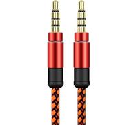 AYMBH Premium 3.5mm AUX Audio Cable 1.5M - Male to Male Gold-Plated Jack Stereo Cord for Car, Headphones, iPhone, iPad, Laptops - Tangle-Free Red Wire