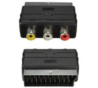AYMBH RGB SCART Plug Male to 3 RCA Female A/V Adaptor - Compatible with PS4, TV, DVD, VCR Audio/Video Transmission - Compact and Durable - Black