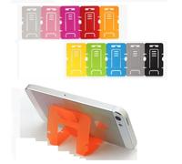 AYMBH Slim Smart Small Credit Card Size Portable Phone Stand - Ultra-Thin Foldable Desktop Holder for Smartphones - Lightweight and Compact Design Easy Travel & Hands-Free Viewing (Random Colour)