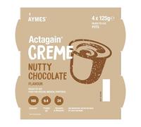 AYMES - Actagain Creme - Dessert-Style Nutritional Product - Nutty Chocolate - Pack of 1 - 4 x 125g Pots - Gluten Free & Vegetarian - Suitable for Adults and Children Aged 3+