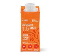 AYMES Actagain Juce - Juice-Style Nutritional Drink - Juicy Peach - 24 x 200ml Cartons - Gluten Free & Fat Free - Suitable for Adults and Children Aged 6+