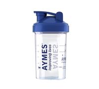 AYMES - Shaker Bottle - Compact Shaker with Lid and Stainless Steel Mixing Ball - Navy Blue - Gym Equipment, Protein Shaker - Easy to Use and Built to Last - 350ml