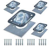 AYMMIC Recessed Tie Down D-Rings Anchor x 4Pack, 6,000 lb. Capacity, Bolt-on, with Backing Support Plates, for Flatbed Trailer/Truck, Great for Securing Equipment, Cargo and Other Loads