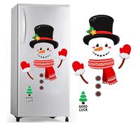 AYMQC Festive and Playful Cute Snowman Fridge Magnet Set, 15 Pieces, Reflective Film, Magnetic Backing, Christmas Decorations for Fridge, Metal Doors, Garages, Offices