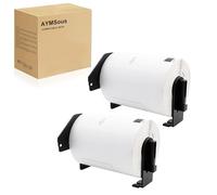 AYMSous Compatible 2 Pack DK-1247 Die-Cut White Label Paper (4.07'' x 6.4'' / 103mm 164mm) with Refillable Cartridge Replacement for Brother QL Printers (180 Labels/Rolls), Dk1247-2pk