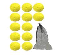 Aymzbd 12 Pieces Silent Pickleball Balls Soft PU Foam Practice Ball Quiet Paddle Control Mesh Bag Suitable for Senior Activities, yellow