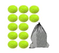 Aymzbd 12 Pieces Silent Pickleball Balls Soft PU Foam Practice Ball Quiet Paddle Control Mesh Bag Suitable for Senior Activities, green