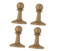 Aymzbd 4 Pieces Cap Lightn Cap Anti Plane Pole Tip Cover Tent Tarpaulin Gripper for Mountaineering Camping, Brown