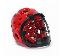 Aymzbd Arts Face Sparring Headgear Carbon Steel Face Cage Dense Padding Comfortable Fit Suitable for Taekwondo Karate Kendo Fencing Training, Red, S