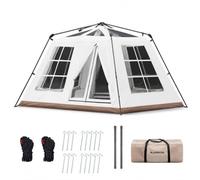 Aymzbd Automatic Quick Opening, Double Layer, Polyester PU, 2000-3000mm Waterproof, Two Rooms Four Areas, Aluminum Alloy Poles, For, Large four-sided two-room tent, 4-6 person