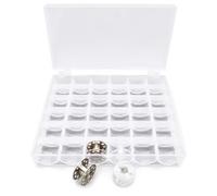 Aymzbd Bobbin Storage Box - Clear Sewing Thread Organizer for Bobbins - for Accessories, 25-Grid Bobbin Box
