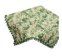 Aymzbd Dust Cover Minimalist Modern, Blend - Coffee Machine - Air Conditioner - Side Table - Dust Cover for Printer - For Indoor Use , Green Wonderland with Green Pom-poms , 90*90cm