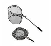 Aymzbd Fishing Landing Net Aluminum Alloy Foldable Mesh Non-Slip Handle Portable Telescopic Structure suitable for pond fishing outdoor adventure, Black