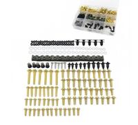 Aymzbd Motorcycle Fairing Screw Kit Fastener Bolt Clip Set Hardware Replacement Upgrade Stainless Steel Sturdy Build universal fit suitable for street bikes panel repair, Gold