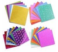 Aymzbd Paper for DIY Craft Projects, Glitter and Pearlescent Finishes, for Kids , Laser + Pearlescent + Meteor , 15cm