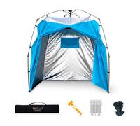Aymzbd Up Privacy Tent for Camping Shower & Portable Changing Room, Outdoor Dressing Tent, Automatic Pop-Up Tent with Silver Coating, Blue, Middle Opening Door