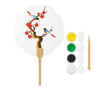 Aymzbd Wedding Cloisonne Enamel Fan DIY Kit, 03 Joy on the Eyebrows