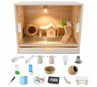 Aymzbd Wood Box for Chicks, Drawer Type Chicken with Sliding Door, Suitable for Quail, Parrot, Young Bird, Hedgehog, & Sugar Glider, Top Configuration, 50cm L x 30cm W x 40cm H