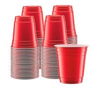 Ayn Al Madina 12oz Pack of 100 - Beer Glasses - Plastic Disposable Recyclable & Reusable - Drinking Cups for Parties & All Types of Events - Sturdy & Waterproof